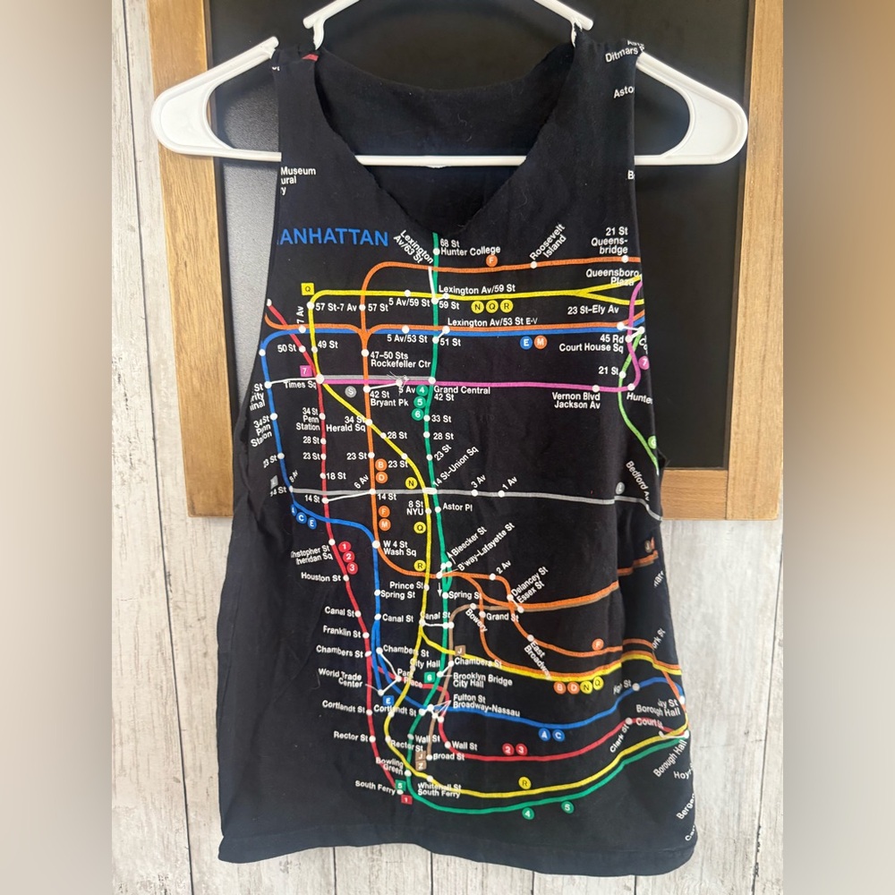 Early 2000's NYC Subway Line Manhattan Cut-Off T-shirt/Tank MTA New York S